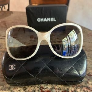 CHANEL Mother of Pearl Sunglasses with Swarovski Crystals